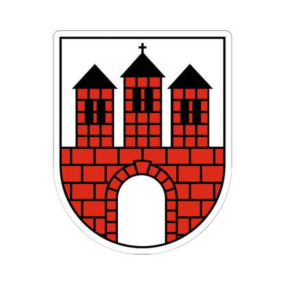 POL Brzeziny COA (Poland) (Coat of Arms) STICKER Vinyl Kiss-Cut Decal 6 Inch White - The Sticker Space