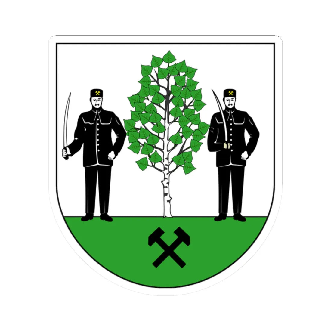 POL Brzeziny Śląskie dzielnica Piekar Śląskich COA (Poland) (Coat of Arms) STICKER Vinyl Kiss-Cut Decal 2 Inch White - The Sticker Space