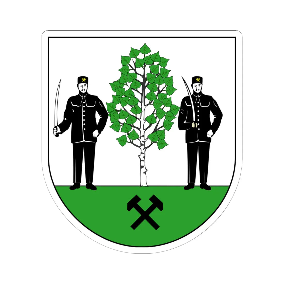 POL Brzeziny Śląskie dzielnica Piekar Śląskich COA (Poland) (Coat of Arms) STICKER Vinyl Kiss-Cut Decal 6 Inch White - The Sticker Space