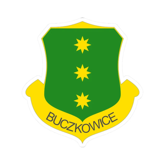 POL Buczkowice COA text (Poland) (Coat of Arms) STICKER Vinyl Kiss-Cut Decal 2 Inch White - The Sticker Space