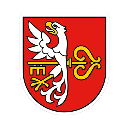 POL Budzyń COA (Poland) (Coat of Arms) STICKER Vinyl Kiss-Cut Decal 4 Inch White - The Sticker Space