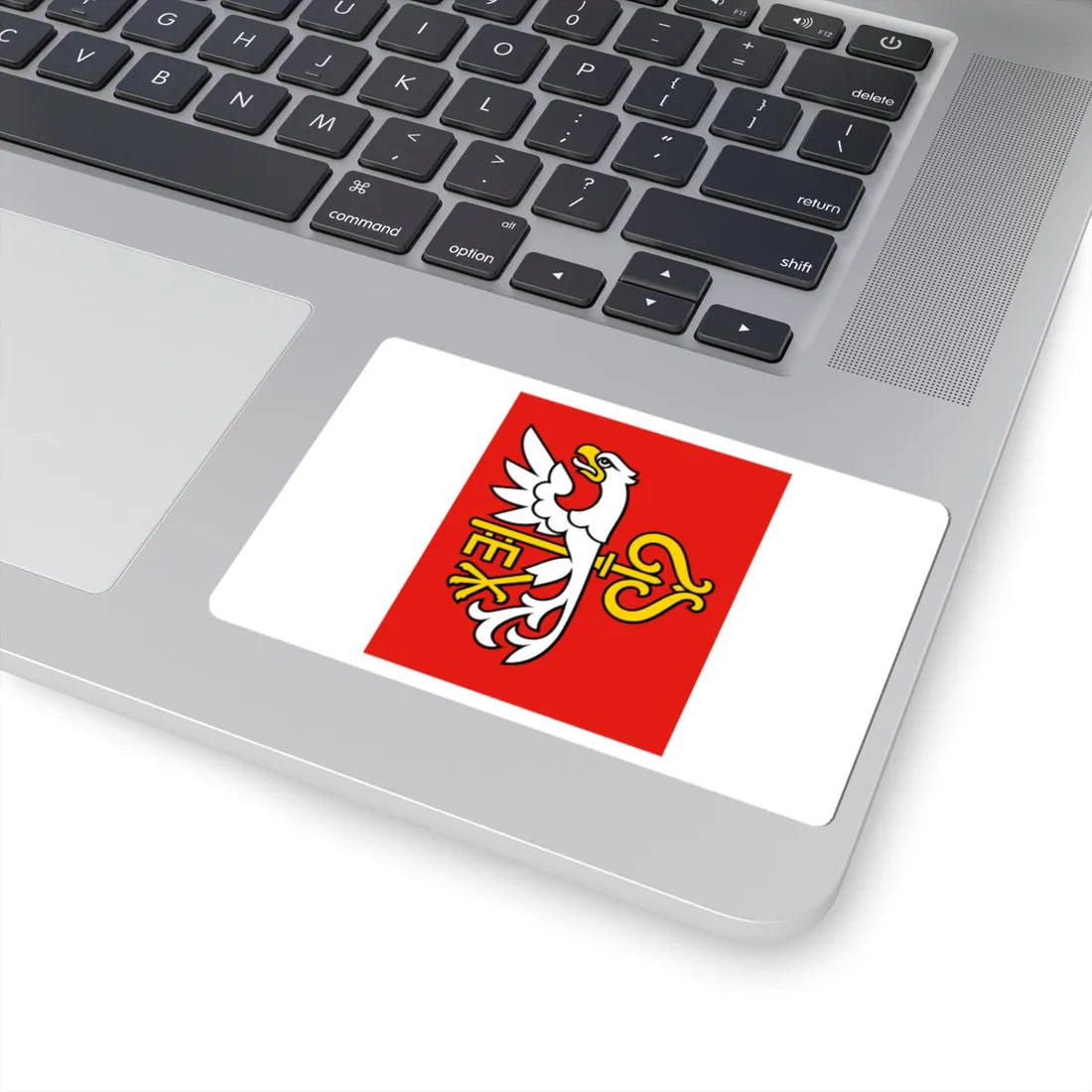 POL Budzyn flag (Poland) STICKER Vinyl Kiss-Cut Decal - The Sticker Space