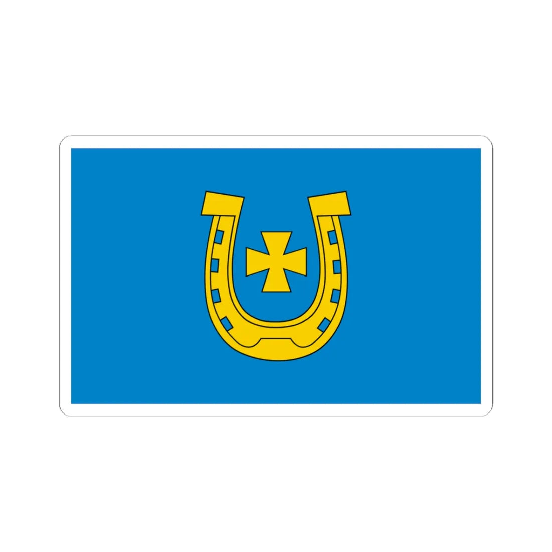 POL Bychawa flag (Poland) STICKER Vinyl Kiss-Cut Decal 3 Inch White - The Sticker Space