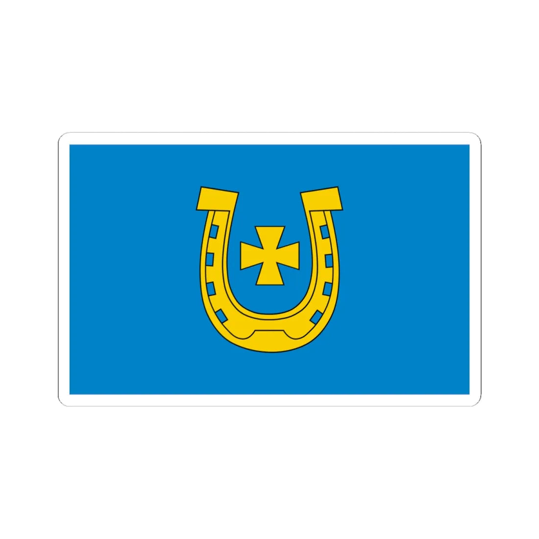 POL Bychawa flag (Poland) STICKER Vinyl Kiss-Cut Decal 4 Inch White - The Sticker Space