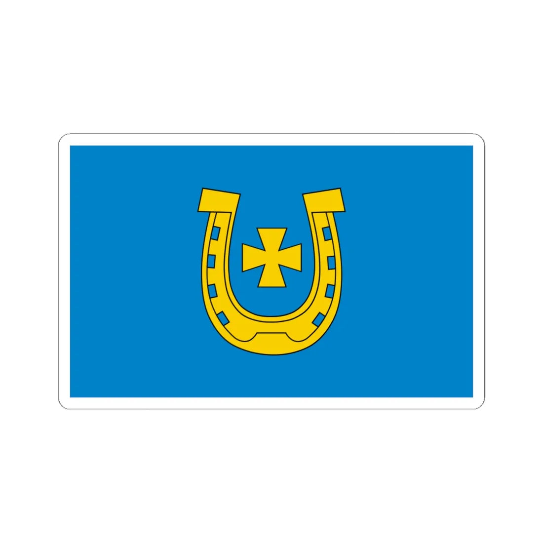 POL Bychawa flag (Poland) STICKER Vinyl Kiss-Cut Decal 6 Inch White - The Sticker Space