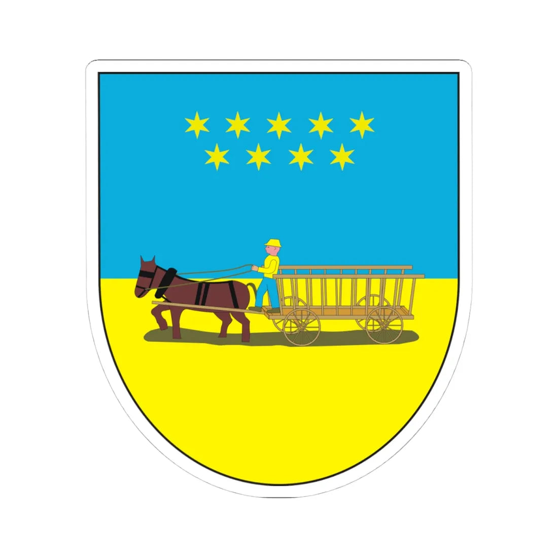 POL Bytom-Miechowice COA (Poland) (Coat of Arms) STICKER Vinyl Kiss-Cut Decal 4 Inch White - The Sticker Space