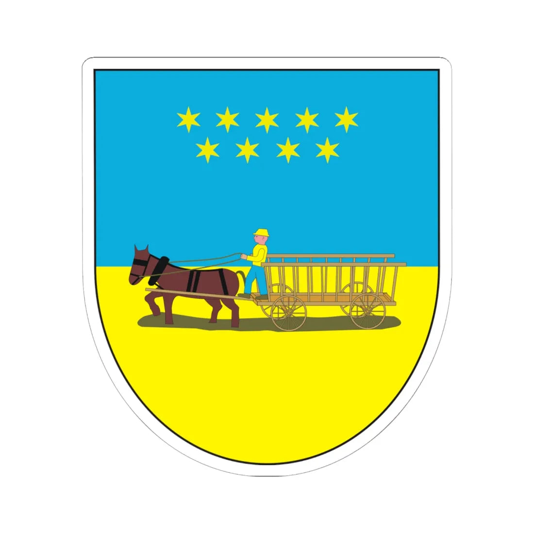 POL Bytom-Miechowice COA (Poland) (Coat of Arms) STICKER Vinyl Kiss-Cut Decal 6 Inch White - The Sticker Space