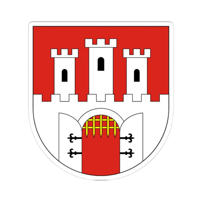 POL Chęciny COA (Poland) (Coat of Arms) STICKER Vinyl Kiss-Cut Decal 4 Inch White - The Sticker Space