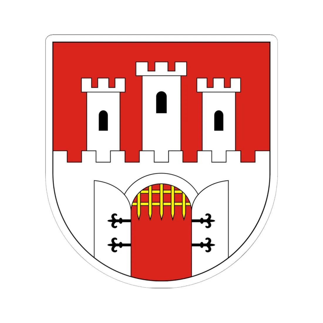 POL Chęciny COA (Poland) (Coat of Arms) STICKER Vinyl Kiss-Cut Decal 6 Inch White - The Sticker Space