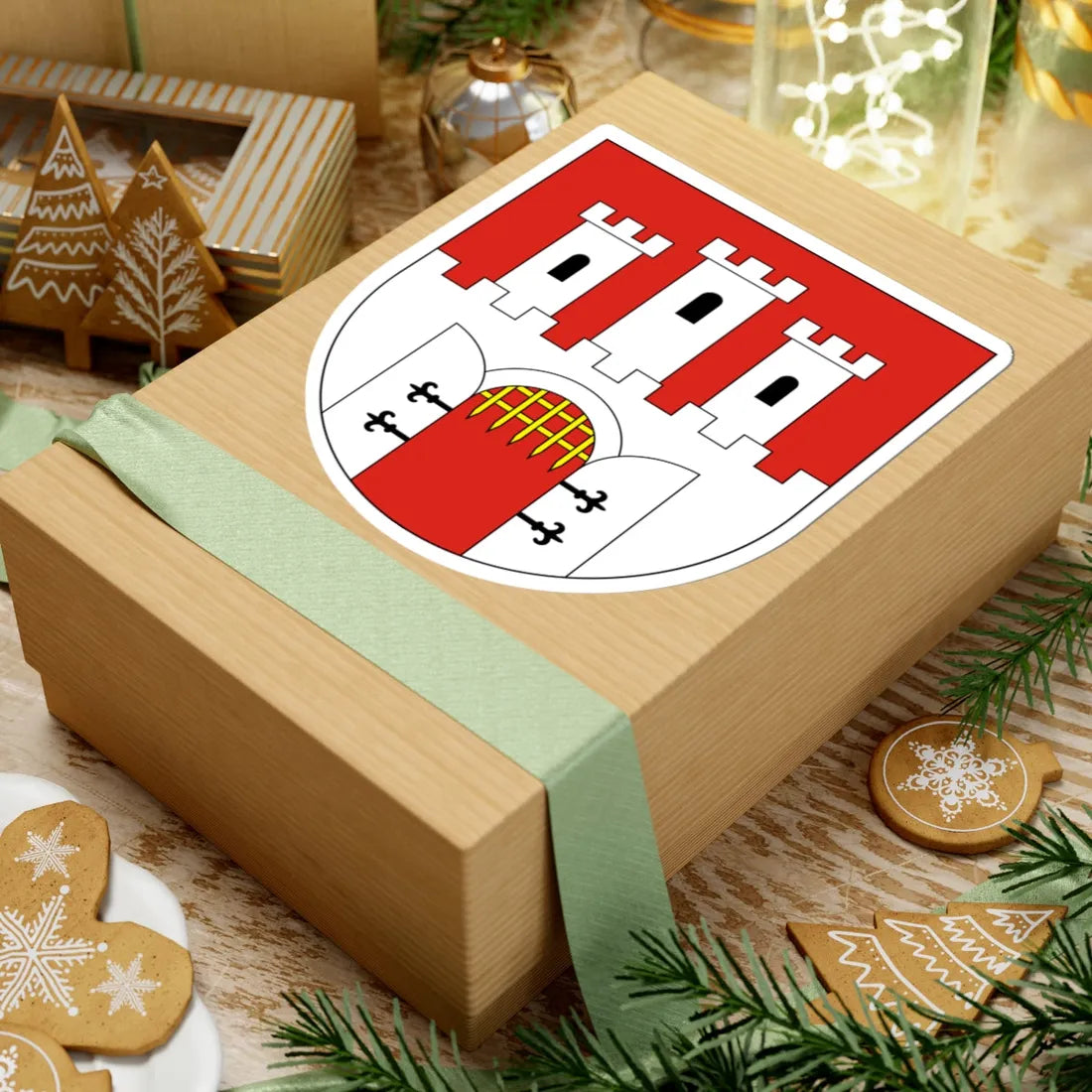 POL Chęciny COA (Poland) (Coat of Arms) STICKER Vinyl Kiss-Cut Decal - The Sticker Space