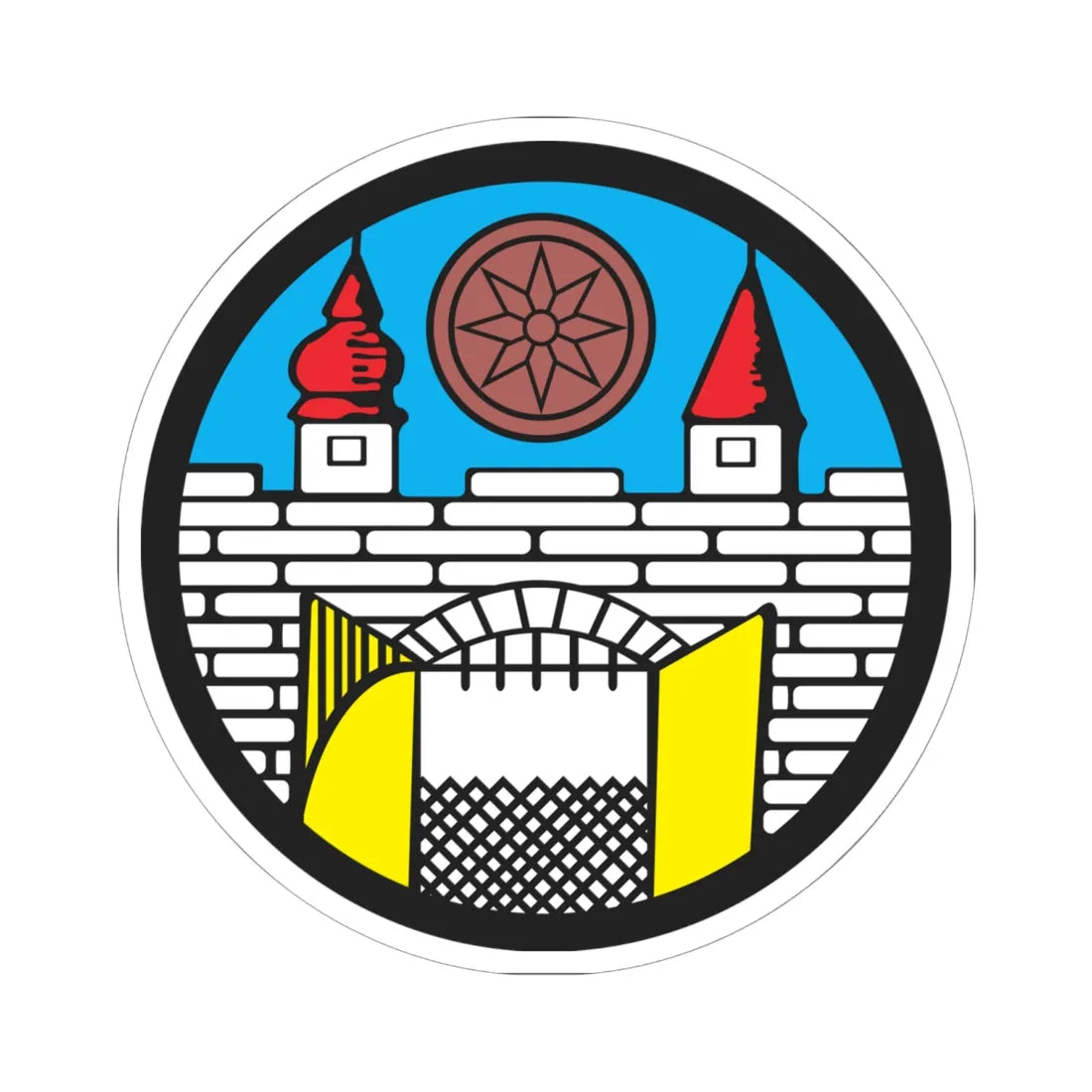 POL Chocianów COA (Poland) (Coat of Arms) STICKER Vinyl Kiss-Cut Decal 6 Inch White - The Sticker Space