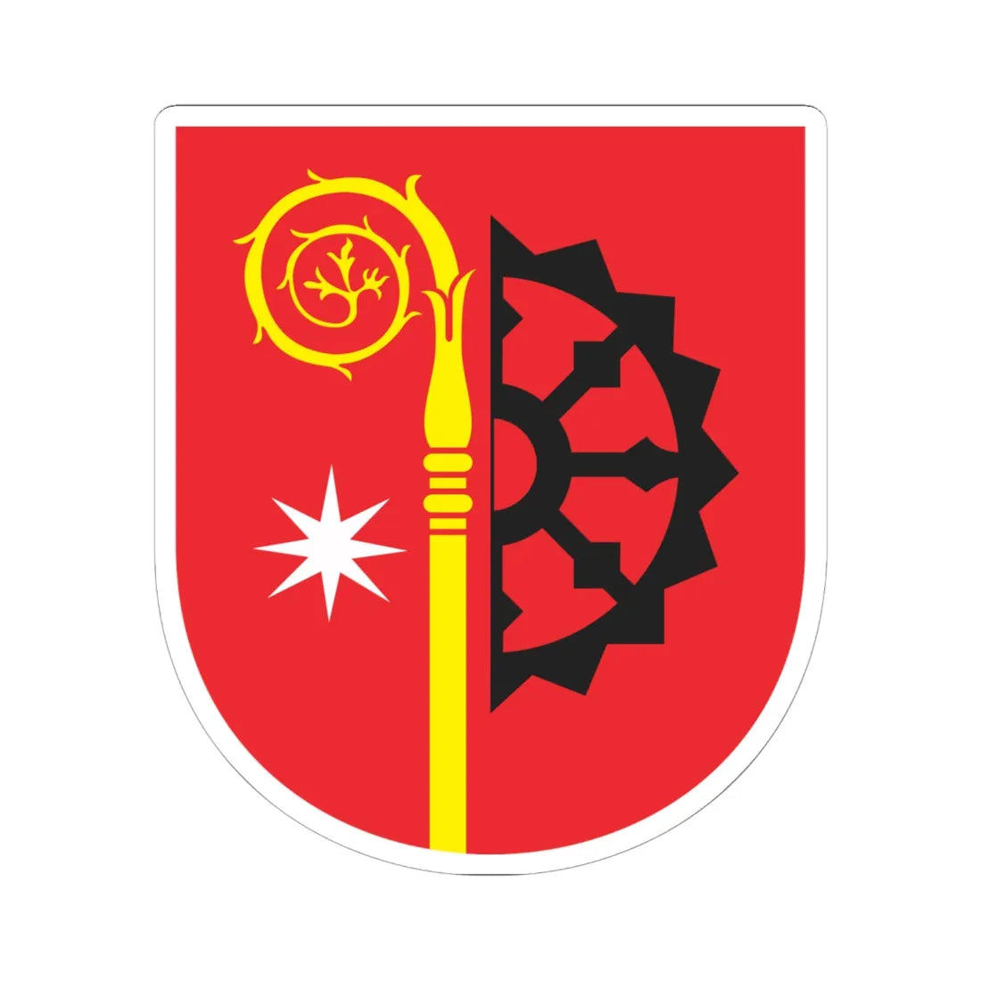 POL Chociwel COA (Poland) (Coat of Arms) STICKER Vinyl Kiss-Cut Decal 6 Inch White - The Sticker Space