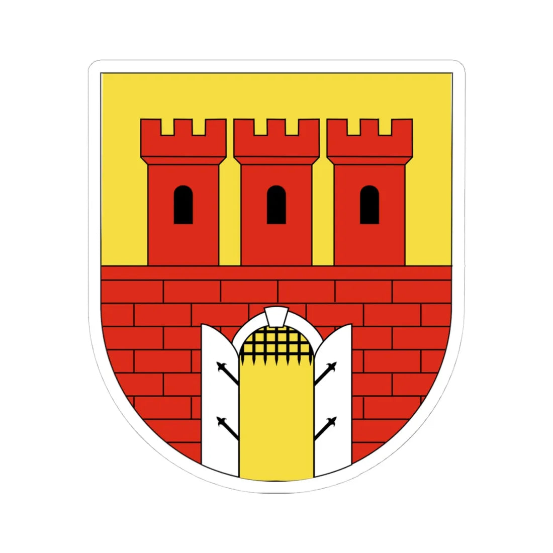 POL Chodzież COA (Poland) (Coat of Arms) STICKER Vinyl Kiss-Cut Decal 4 Inch White - The Sticker Space