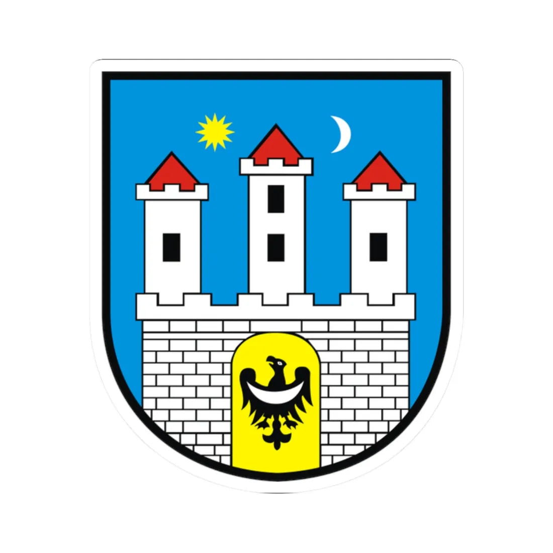 POL Chojnów COA (Poland) (Coat of Arms) STICKER Vinyl Kiss-Cut Decal 2 Inch White - The Sticker Space