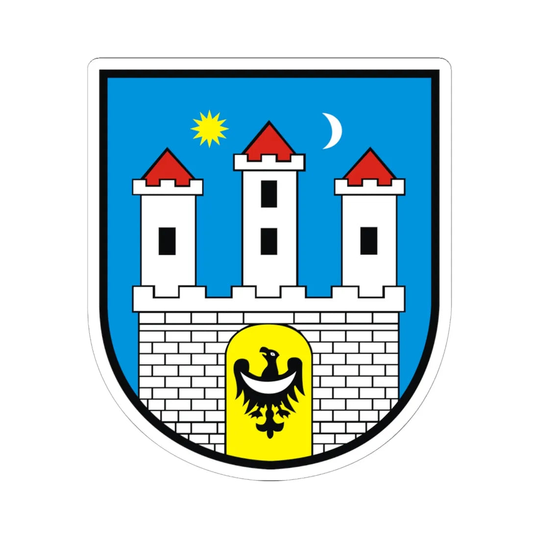 POL Chojnów COA (Poland) (Coat of Arms) STICKER Vinyl Kiss-Cut Decal 6 Inch White - The Sticker Space