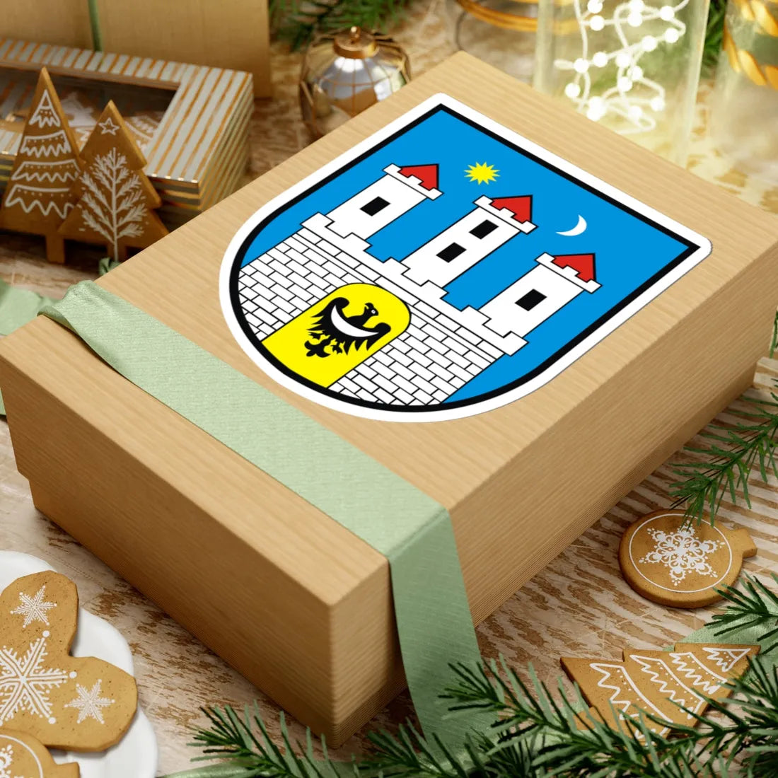 POL Chojnów COA (Poland) (Coat of Arms) STICKER Vinyl Kiss-Cut Decal - The Sticker Space