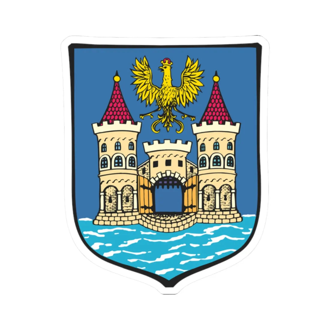 POL Cieszyn COA (Poland) (Coat of Arms) STICKER Vinyl Kiss-Cut Decal 2 Inch White - The Sticker Space