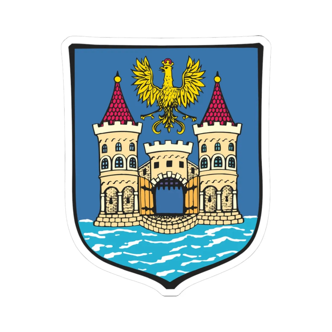 POL Cieszyn COA (Poland) (Coat of Arms) STICKER Vinyl Kiss-Cut Decal 3 Inch White - The Sticker Space