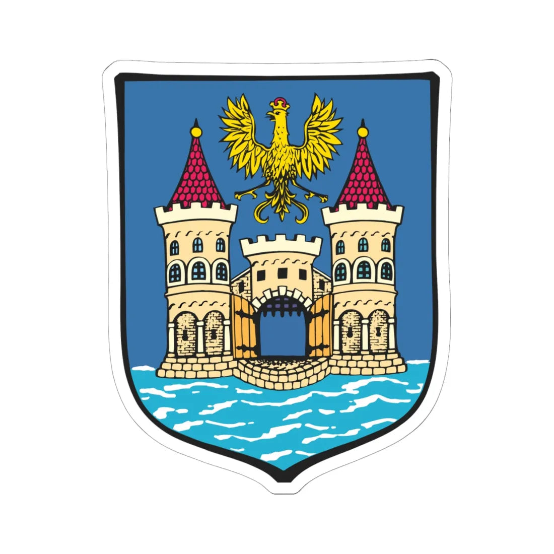 POL Cieszyn COA (Poland) (Coat of Arms) STICKER Vinyl Kiss-Cut Decal 6 Inch White - The Sticker Space