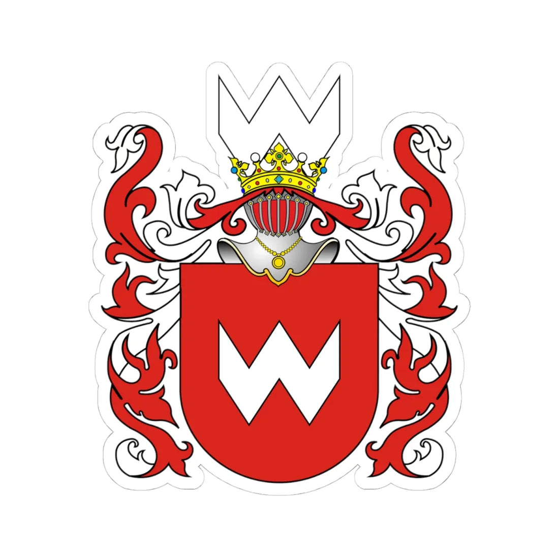 POL COA Abdank (Poland) (Coat of Arms) STICKER Vinyl Kiss-Cut Decal 4 Inch White - The Sticker Space