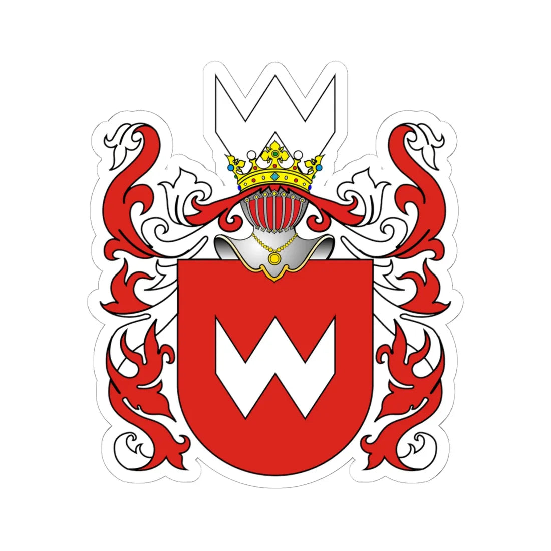 POL COA Abdank (Poland) (Coat of Arms) STICKER Vinyl Kiss-Cut Decal 6 Inch White - The Sticker Space