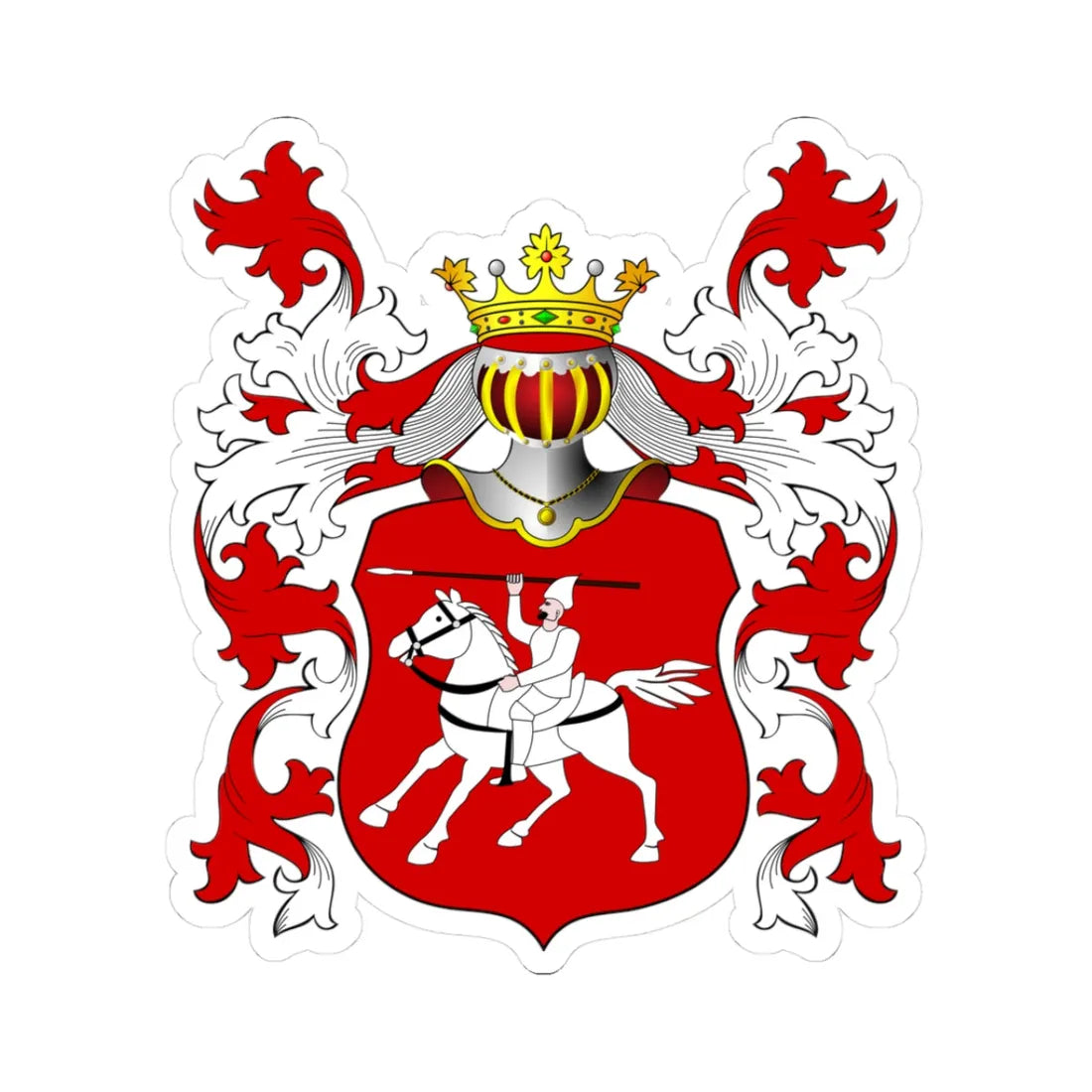 POL COA Abgarowicz (Poland) (Coat of Arms) STICKER Vinyl Kiss-Cut Decal 3 Inch White - The Sticker Space