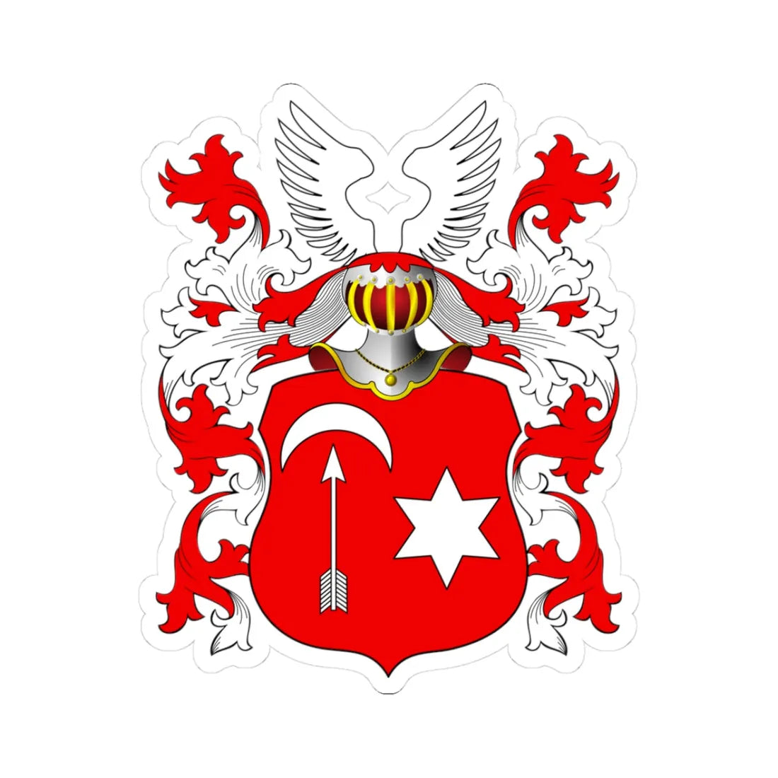 POL COA Adamowicz alt (Poland) (Coat of Arms) STICKER Vinyl Kiss-Cut Decal 3 Inch White - The Sticker Space