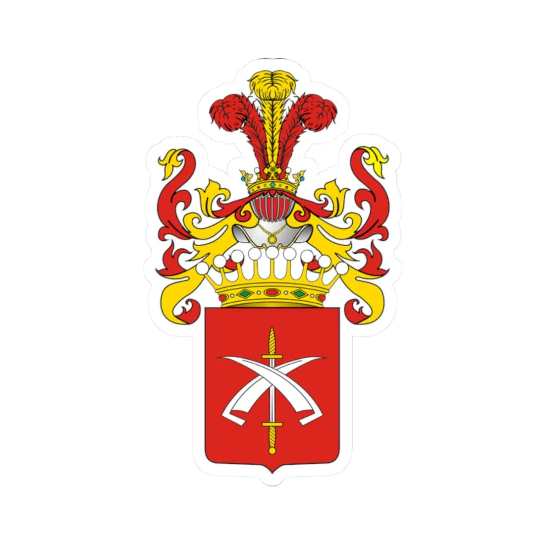 POL COA Aleksandrowicz hrabia (Poland) (Coat of Arms) STICKER Vinyl Kiss-Cut Decal 2 Inch White - The Sticker Space