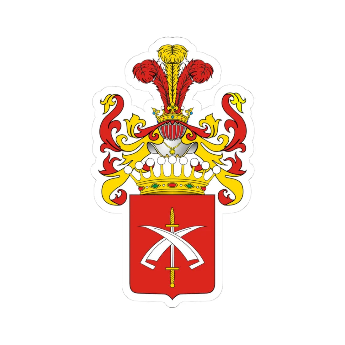 POL COA Aleksandrowicz hrabia (Poland) (Coat of Arms) STICKER Vinyl Kiss-Cut Decal 3 Inch White - The Sticker Space