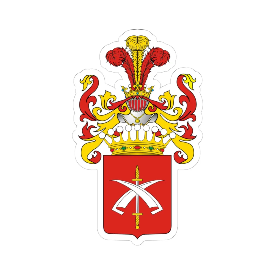 POL COA Aleksandrowicz hrabia (Poland) (Coat of Arms) STICKER Vinyl Kiss-Cut Decal 4 Inch White - The Sticker Space