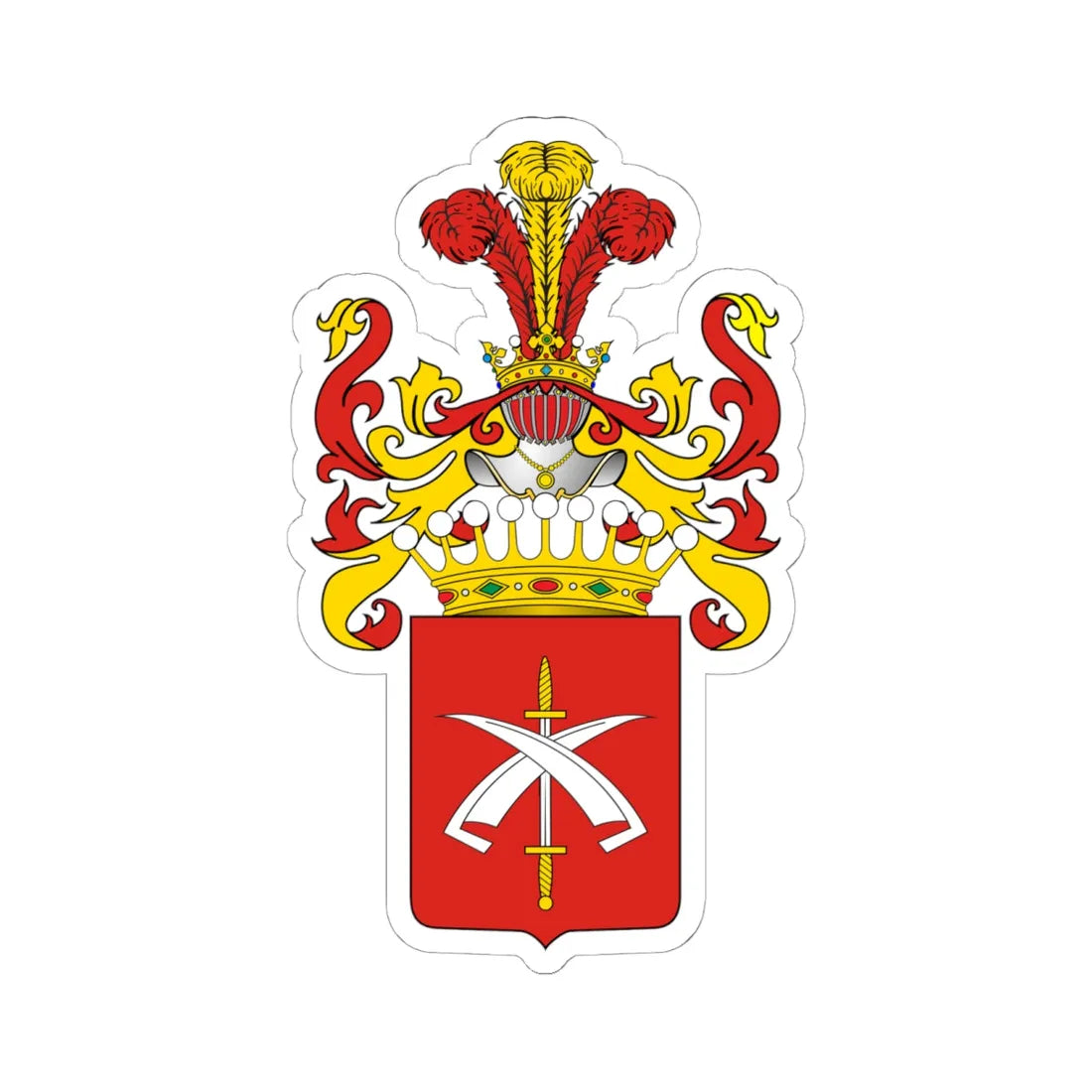 POL COA Aleksandrowicz hrabia (Poland) (Coat of Arms) STICKER Vinyl Kiss-Cut Decal 6 Inch White - The Sticker Space