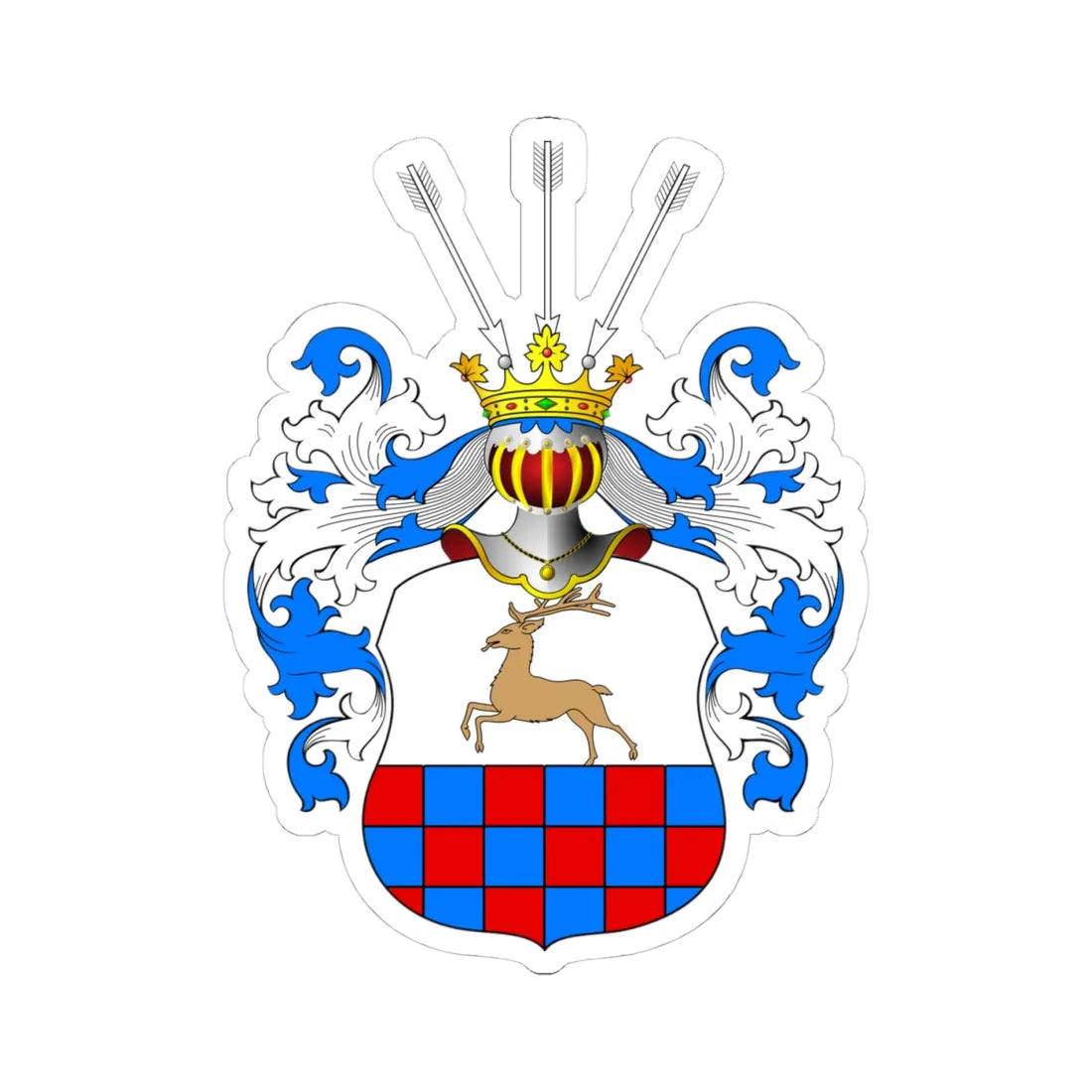 POL COA Arcemberski (Poland) (Coat of Arms) STICKER Vinyl Kiss-Cut Decal 4 Inch White - The Sticker Space