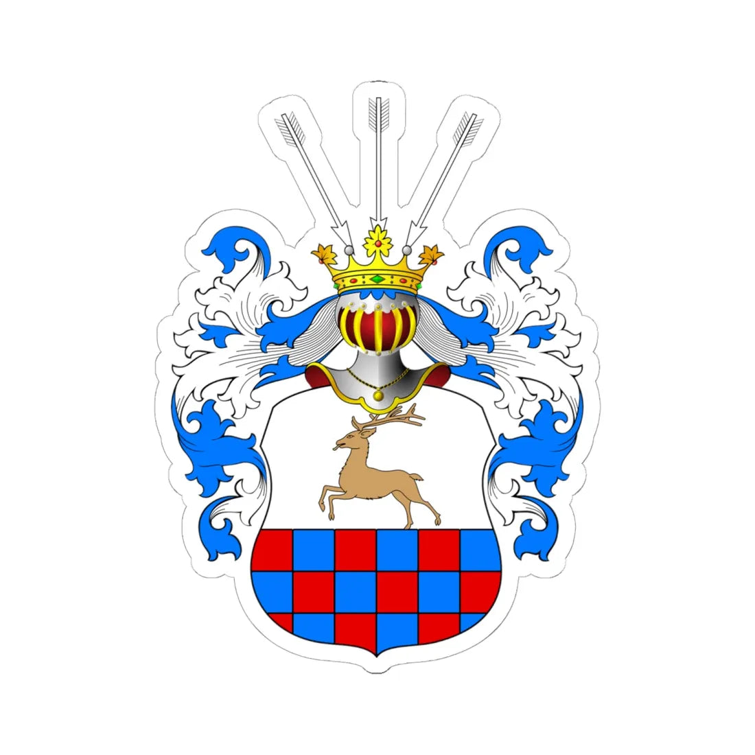 POL COA Arcemberski (Poland) (Coat of Arms) STICKER Vinyl Kiss-Cut Decal 6 Inch White - The Sticker Space