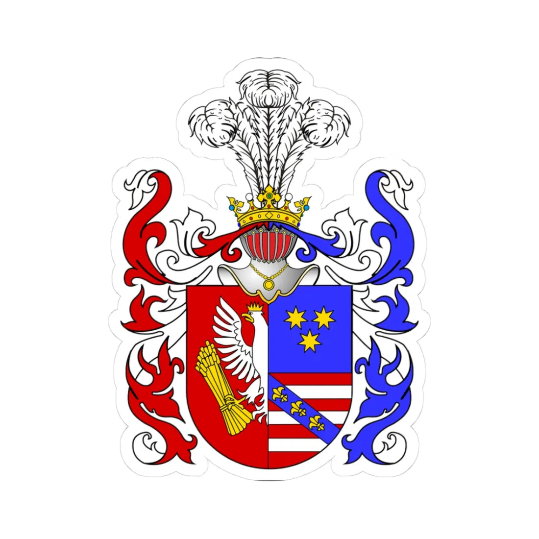 POL COA Arnault le Buy (Poland) (Coat of Arms) STICKER Vinyl Kiss-Cut Decal 3 Inch White - The Sticker Space