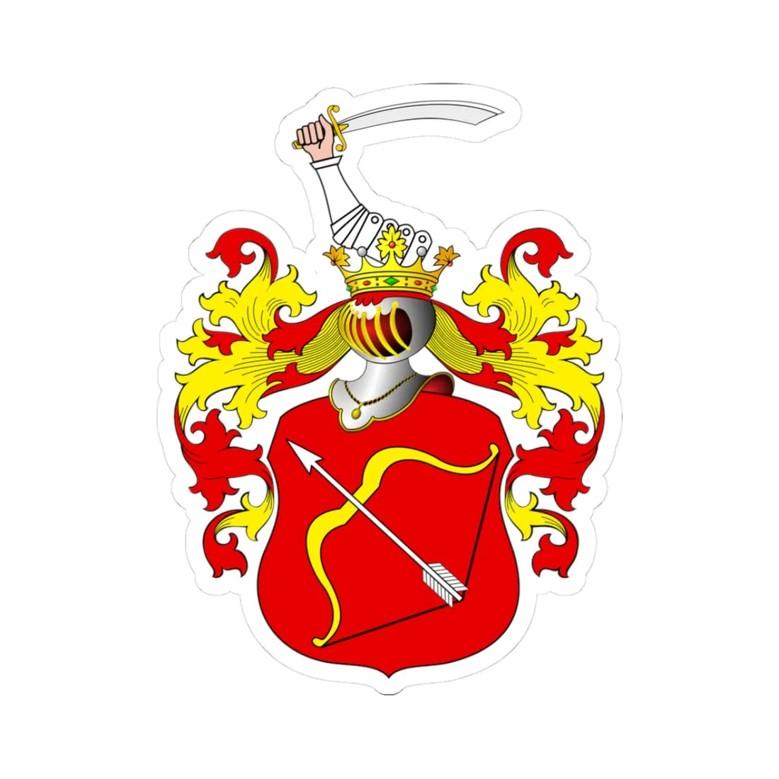 POL COA Assanowicz alt (Poland) (Coat of Arms) STICKER Vinyl Kiss-Cut Decal 3 Inch White - The Sticker Space