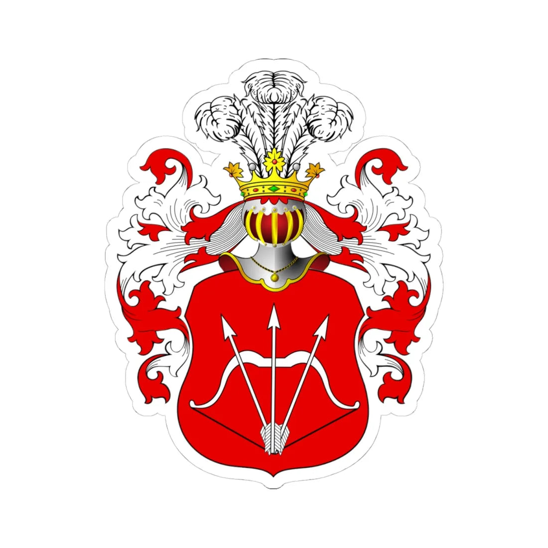 POL COA Assanowicz II (Poland) (Coat of Arms) STICKER Vinyl Kiss-Cut Decal 4 Inch White - The Sticker Space