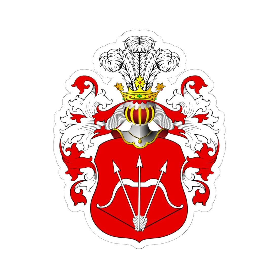 POL COA Assanowicz II (Poland) (Coat of Arms) STICKER Vinyl Kiss-Cut Decal 6 Inch White - The Sticker Space