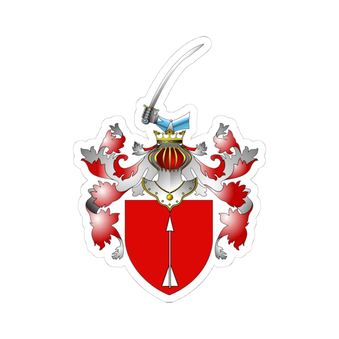 POL COA Azulewicz (Poland) (Coat of Arms) STICKER Vinyl Kiss-Cut Decal 4 Inch White - The Sticker Space