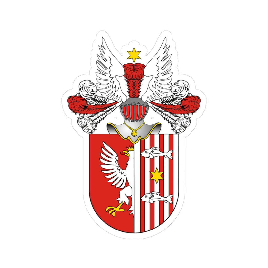 POL COA Bacciarelli (Poland) (Coat of Arms) STICKER Vinyl Kiss-Cut Decal 3 Inch White - The Sticker Space