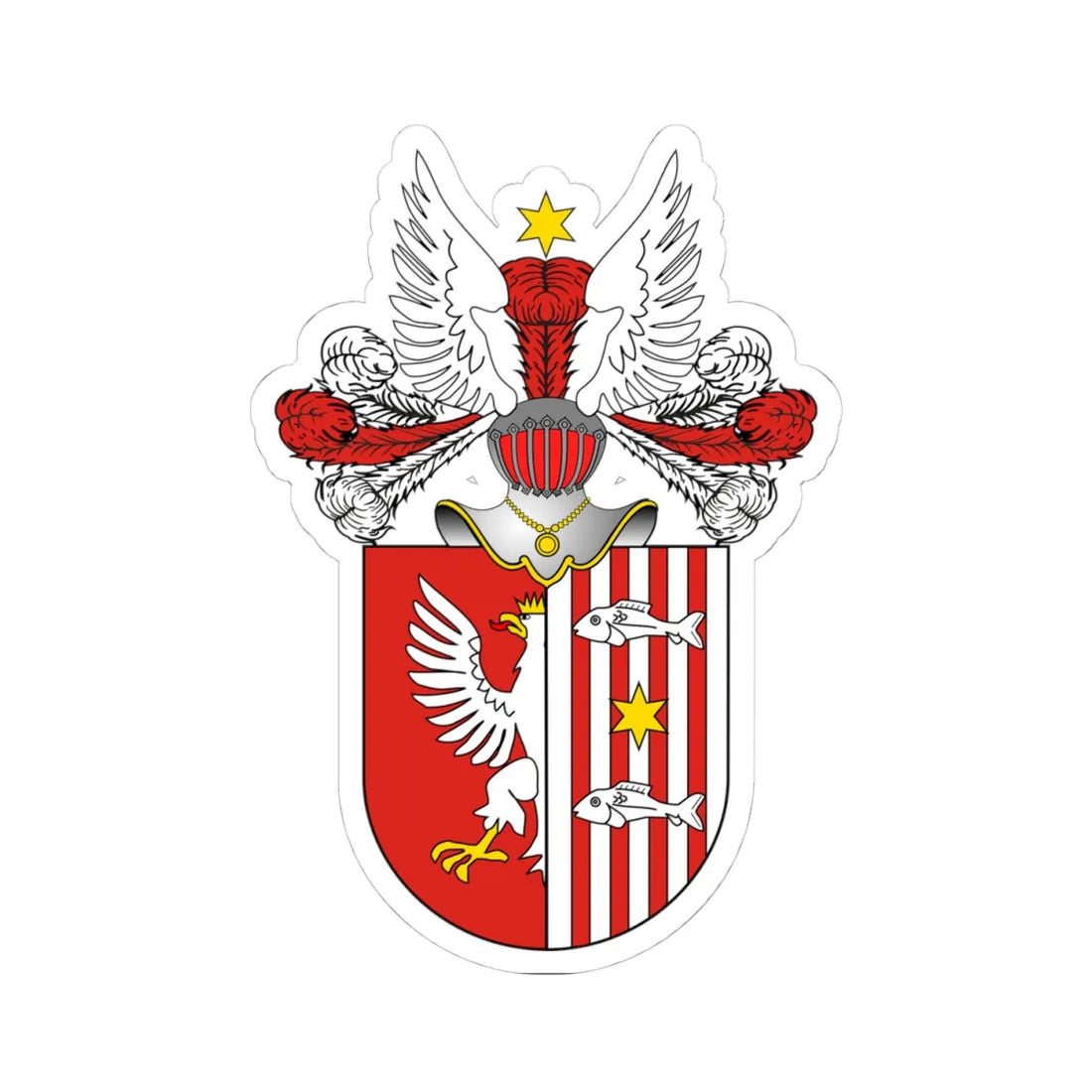 POL COA Bacciarelli (Poland) (Coat of Arms) STICKER Vinyl Kiss-Cut Decal 4 Inch White - The Sticker Space