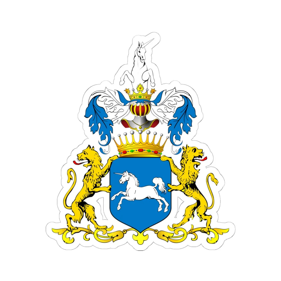 POL COA Badeni 1887 (Poland) (Coat of Arms) STICKER Vinyl Kiss-Cut Decal 6 Inch White - The Sticker Space