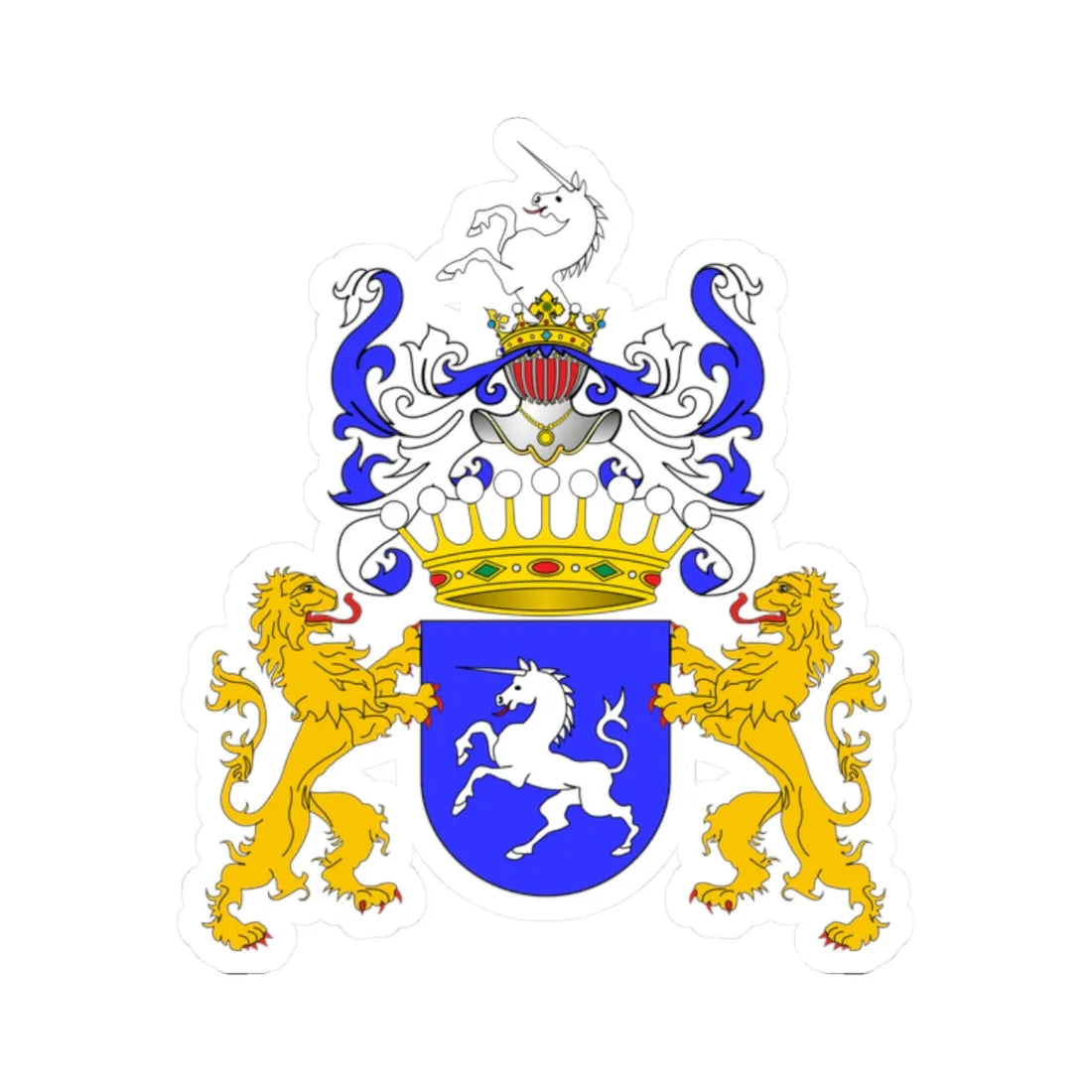 POL COA Badeni (Poland) (Coat of Arms) STICKER Vinyl Kiss-Cut Decal 2 Inch White - The Sticker Space