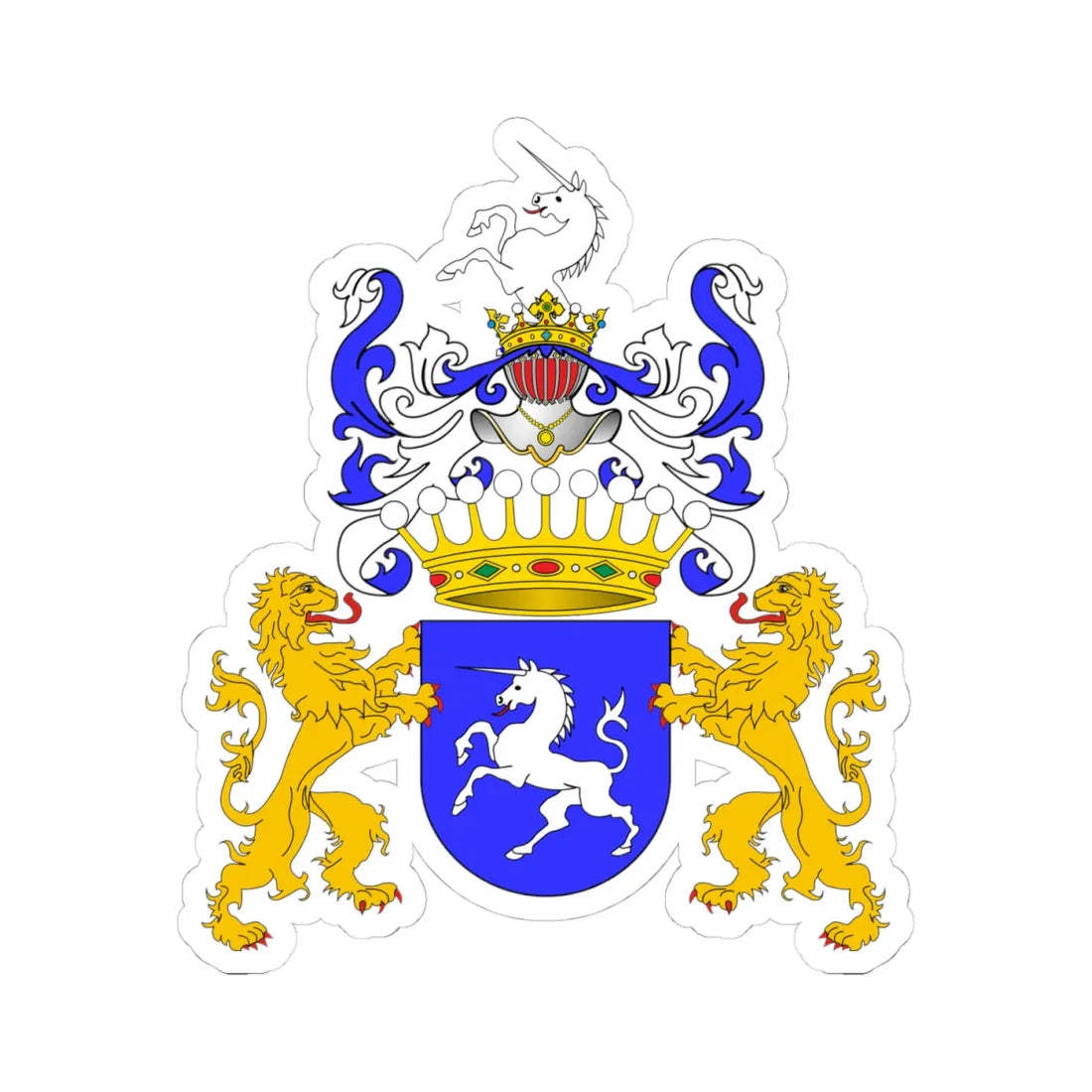 POL COA Badeni (Poland) (Coat of Arms) STICKER Vinyl Kiss-Cut Decal 4 Inch White - The Sticker Space