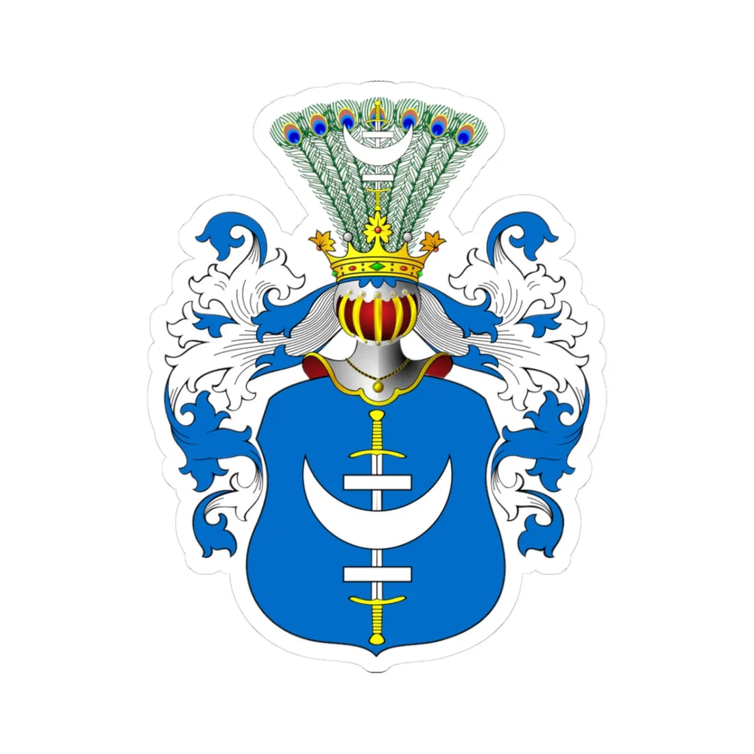 POL COA Błażewski (Poland) (Coat of Arms) STICKER Vinyl Kiss-Cut Decal 3 Inch White - The Sticker Space