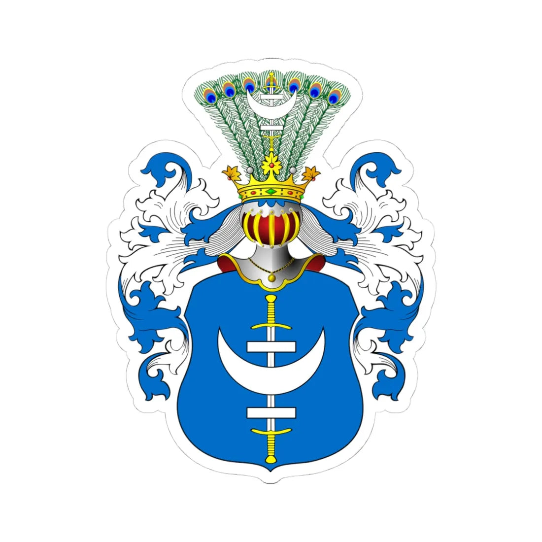 POL COA Błażewski (Poland) (Coat of Arms) STICKER Vinyl Kiss-Cut Decal 4 Inch White - The Sticker Space