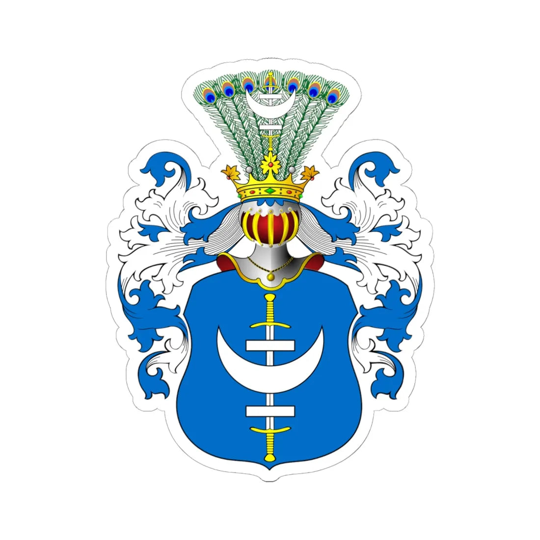 POL COA Błażewski (Poland) (Coat of Arms) STICKER Vinyl Kiss-Cut Decal 6 Inch White - The Sticker Space