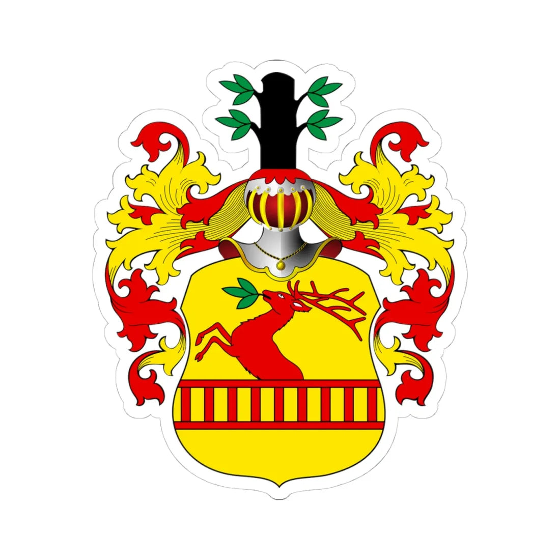 POL COA Bałga alt (Poland) (Coat of Arms) STICKER Vinyl Kiss-Cut Decal 4 Inch White - The Sticker Space