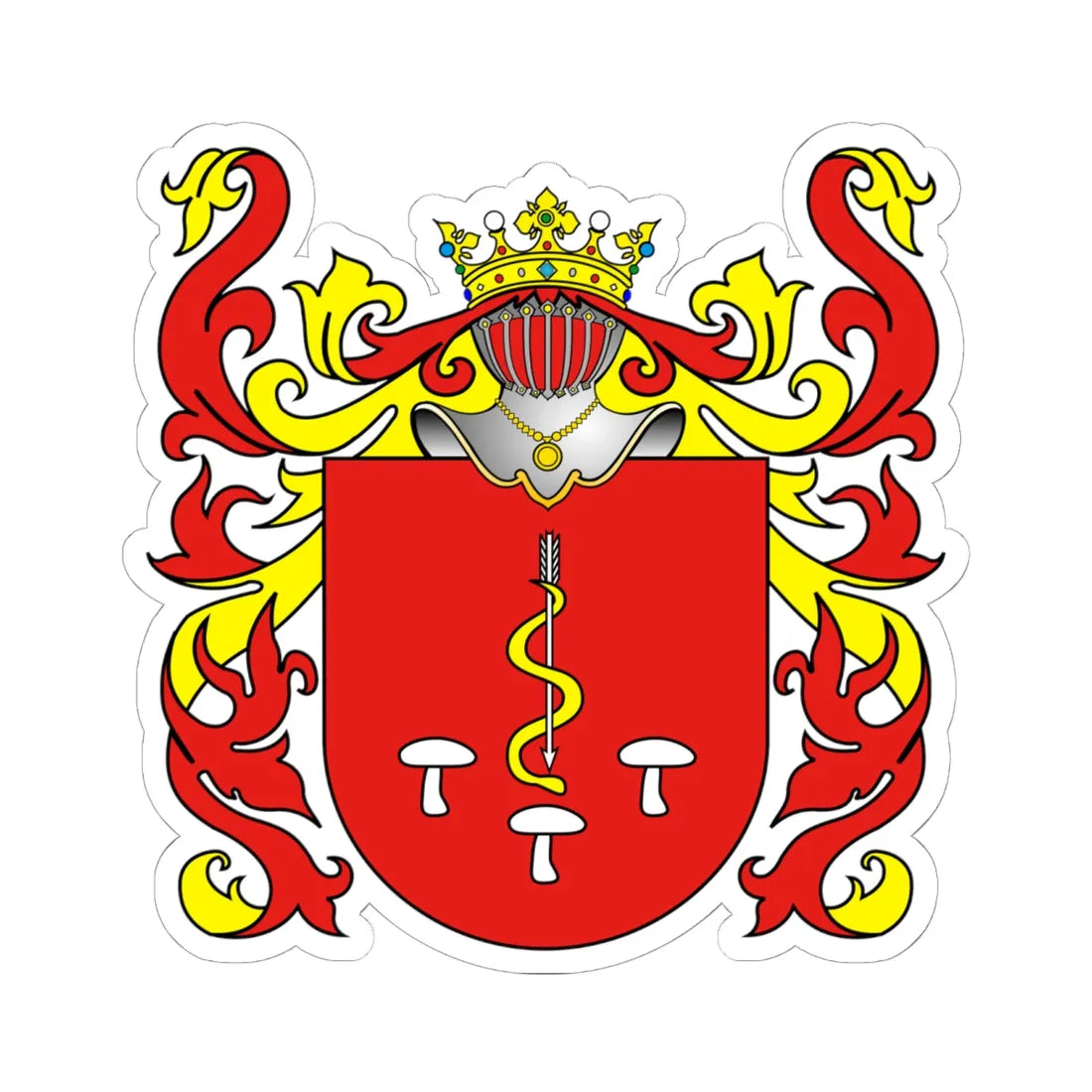 POL COA Bajbuza (Poland) (Coat of Arms) STICKER Vinyl Kiss-Cut Decal 6 Inch White - The Sticker Space