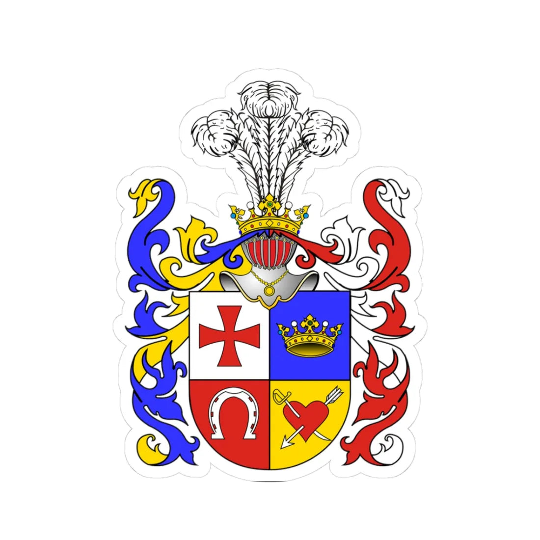 POL COA Bakuryński (Russia) (Coat of Arms) STICKER Vinyl Kiss-Cut Decal 3 Inch White - The Sticker Space