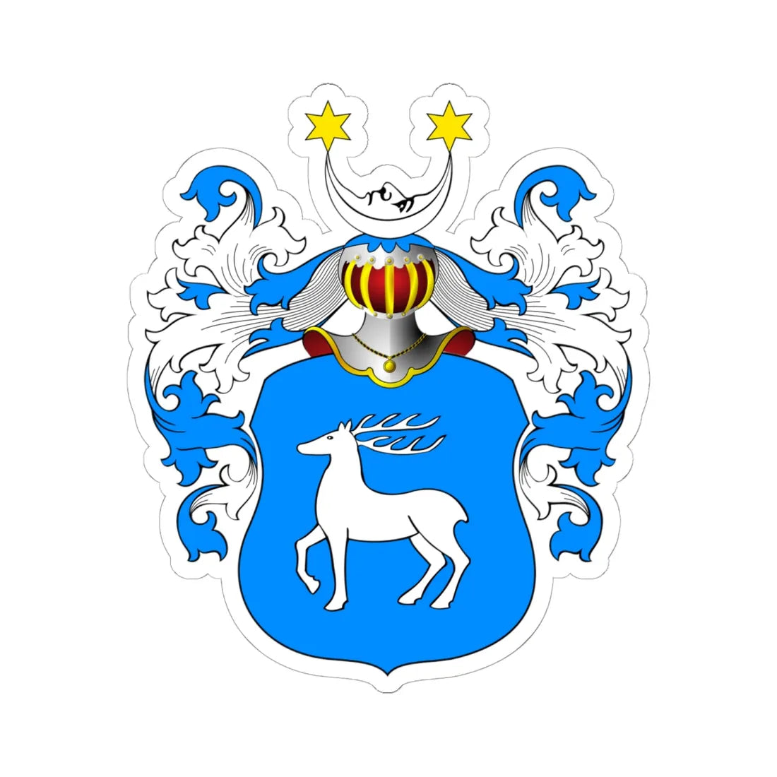 POL COA Barcz II (Poland) (Coat of Arms) STICKER Vinyl Kiss-Cut Decal 6 Inch White - The Sticker Space